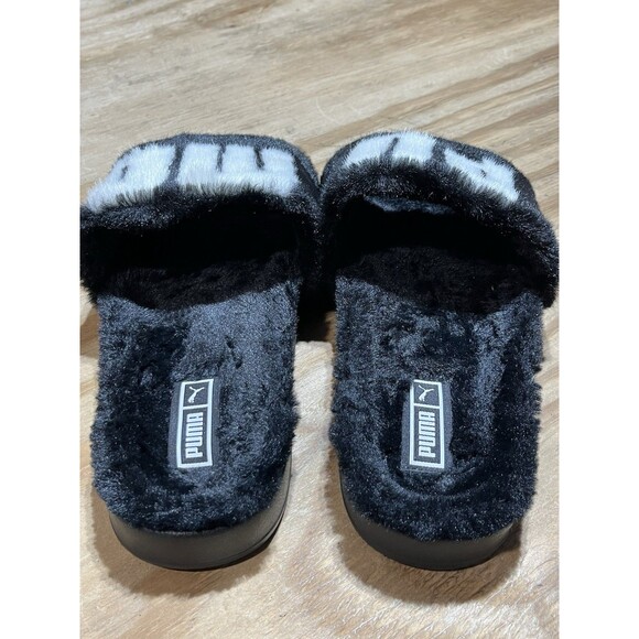 Pu ma  Leadcat 2.0 Fuzz Slide  Womens Black Casual Sandals 38731301 - Picture 5 of 7